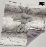 Load image into Gallery viewer, ombre grey bunny mini minky lovey