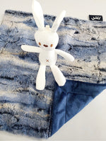 Load image into Gallery viewer, ombre navy bunny mini minky lovey