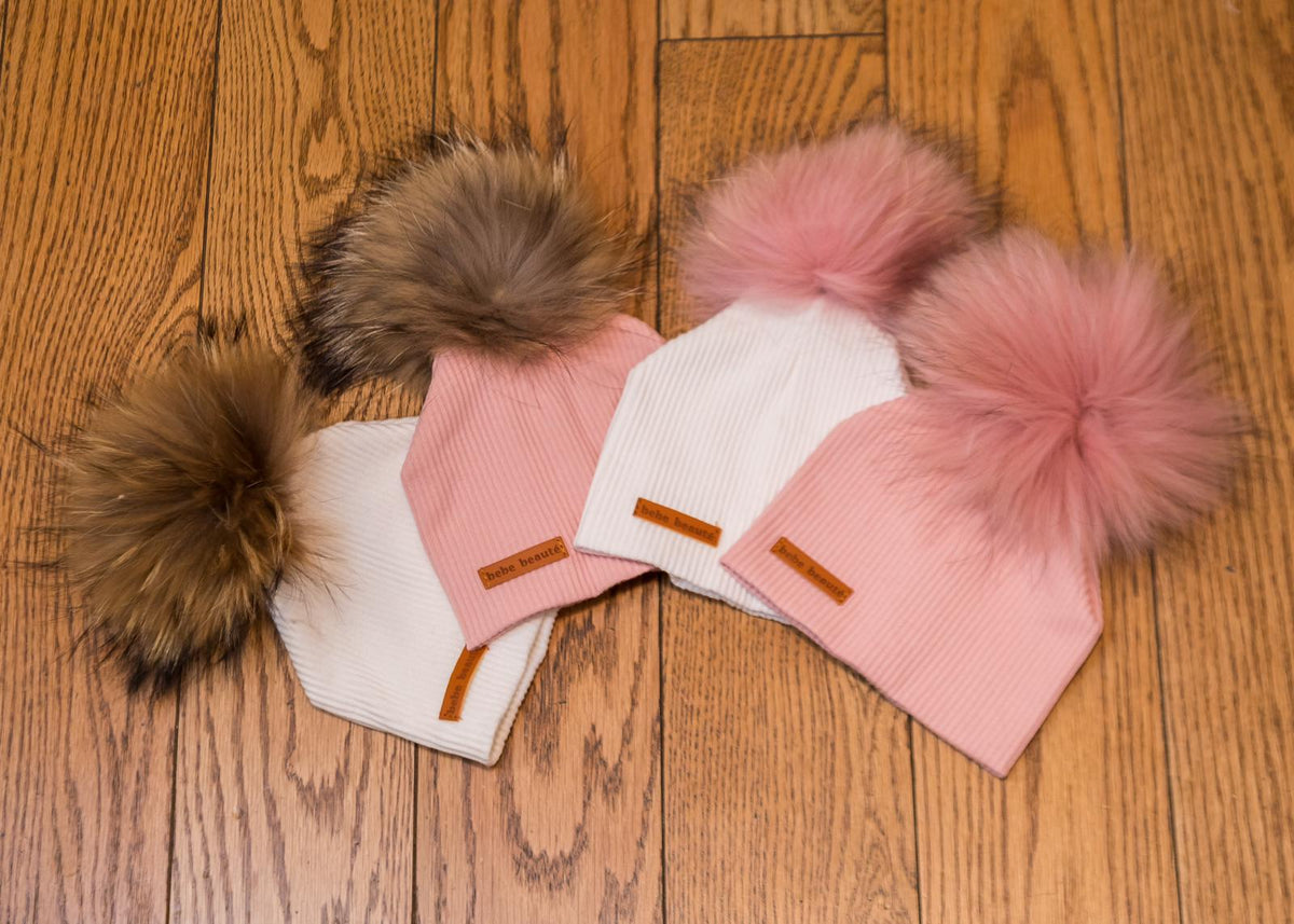 PNYC  NWOT ribbed Beanie with Removable Pom Pom Ribbed Pom-Pom Hat – Honey Baby Inc main image 2