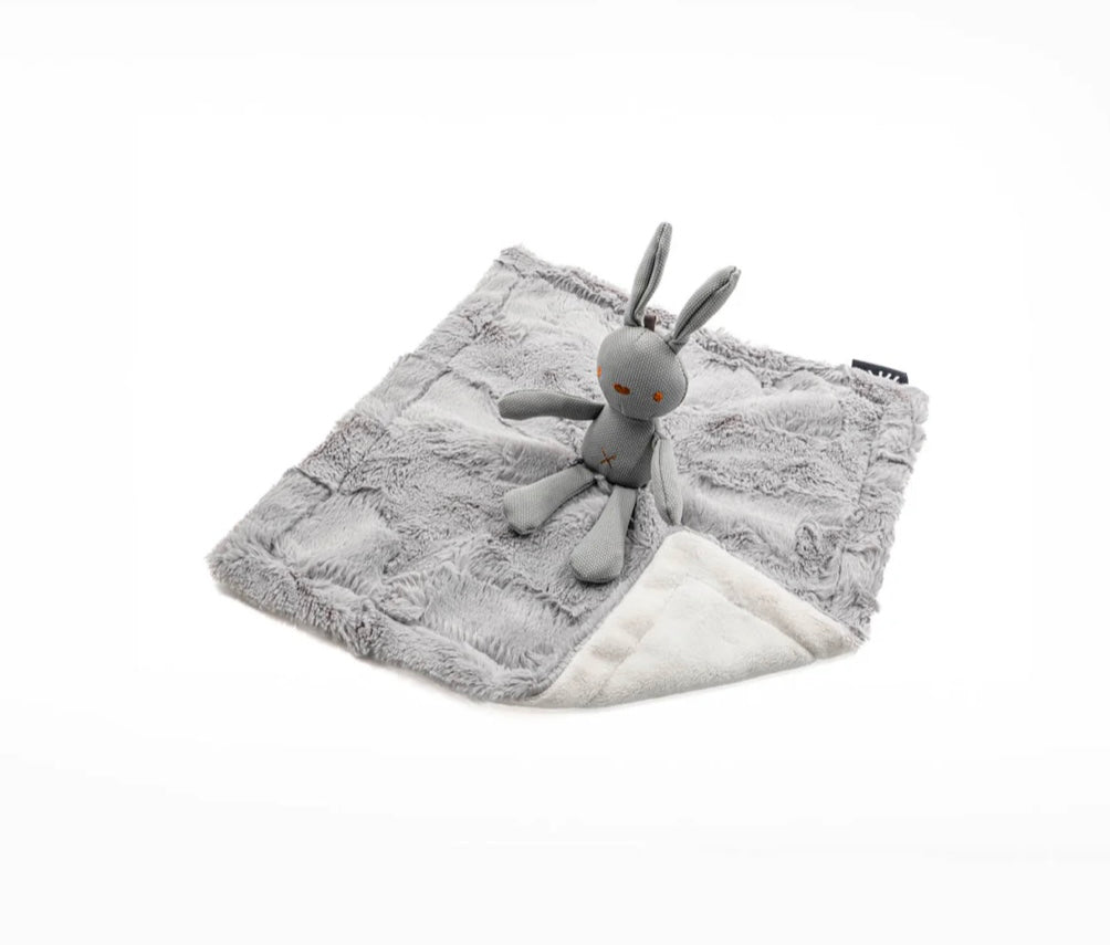 cozy grey bunny mini minky lovey