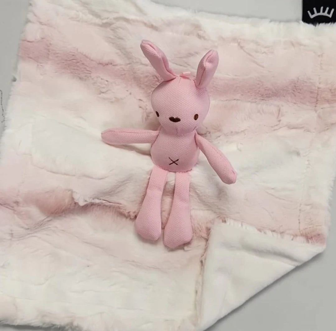 ombre blush pink bunny minky lovey